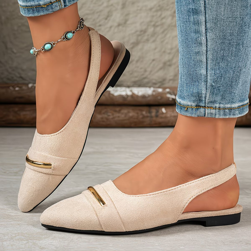 Women's Flat Shoes, Pointed Toe Style, Elegant and Versatile Loafers,