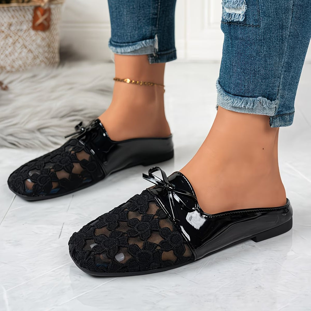 Women'S Floral Lace Mesh Breathable Flat Shoes,