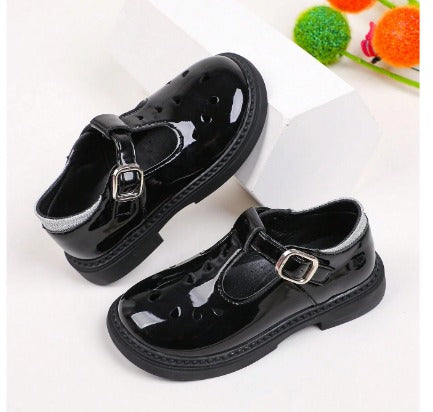 Honey Girl  Original Mary Jane Girls' School Style Cute Solid Color Flat Pu Mary Jane Shoes