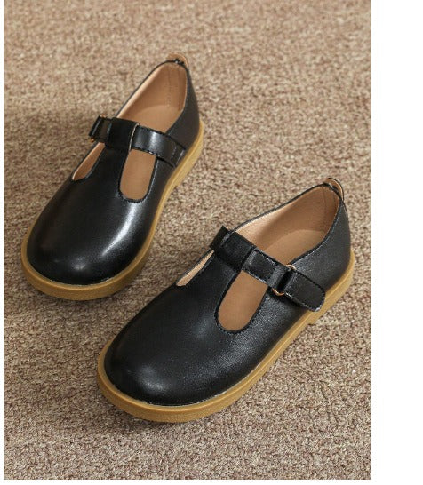 Children's School Black Shoes, Girls' And Boys' Flat Shoes