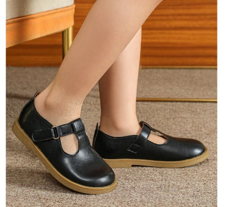 Children's School Black Shoes, Girls' And Boys' Flat Shoes