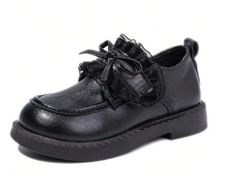 Best-Selling Girls' Lace Bow PU Shoes,