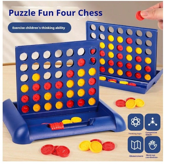 New Portable Foldable 3D 4-In-A-Row Game HEIP CHILDREN TO THINK