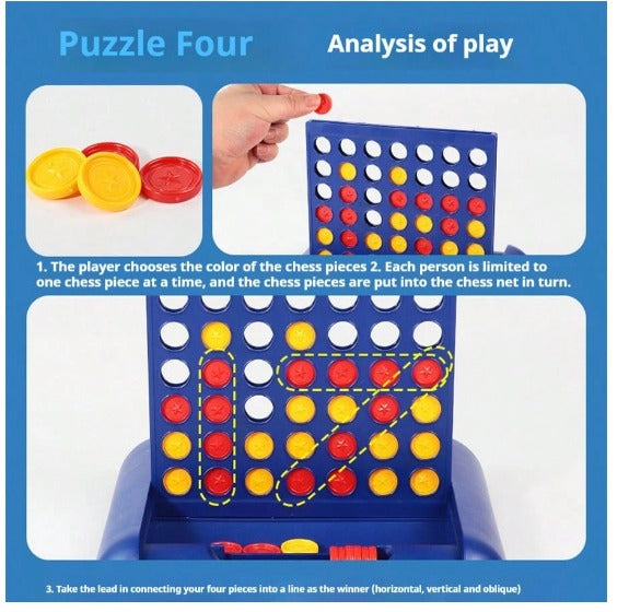 New Portable Foldable 3D 4-In-A-Row Game HEIP CHILDREN TO THINK