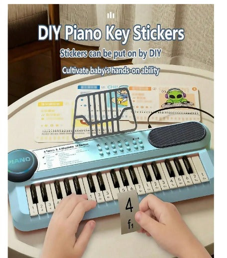 37-Key Children's Piano Keyboard Toy With Microphone