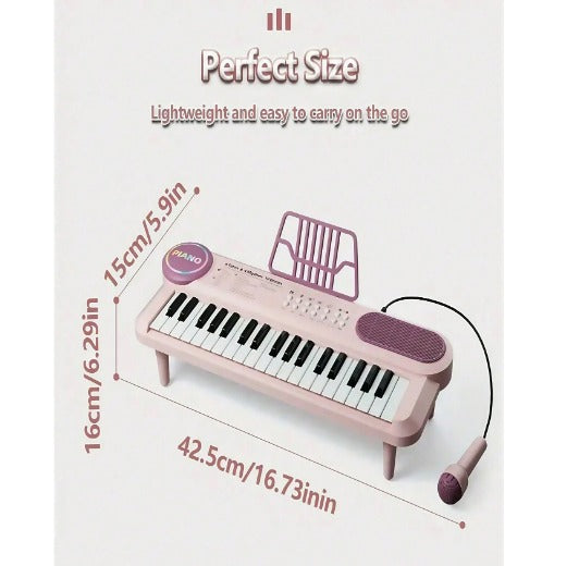 37-Key Children's Piano Keyboard Toy With Microphone