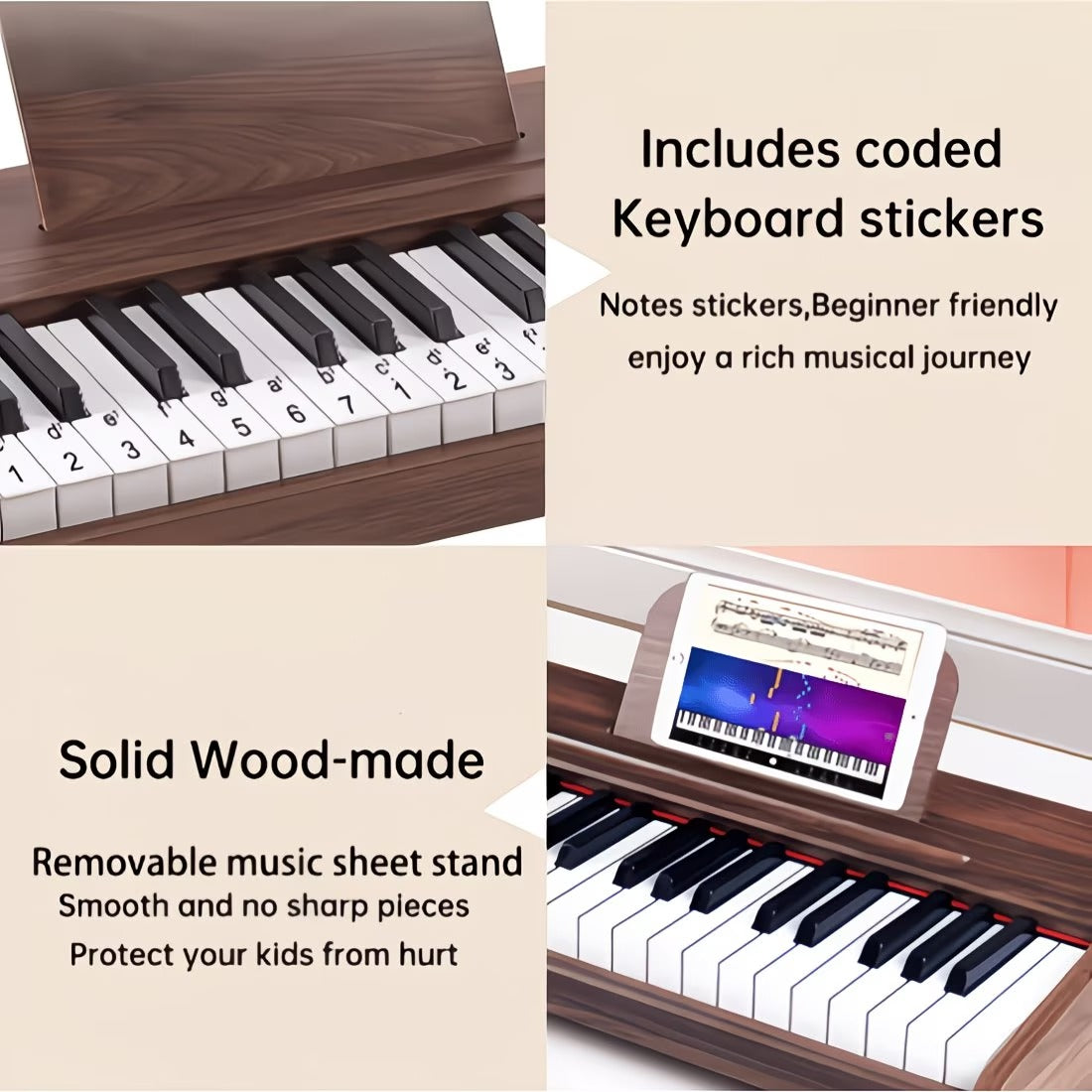 Instrumentos Musical 37 Keyboard Digital Wood Piano